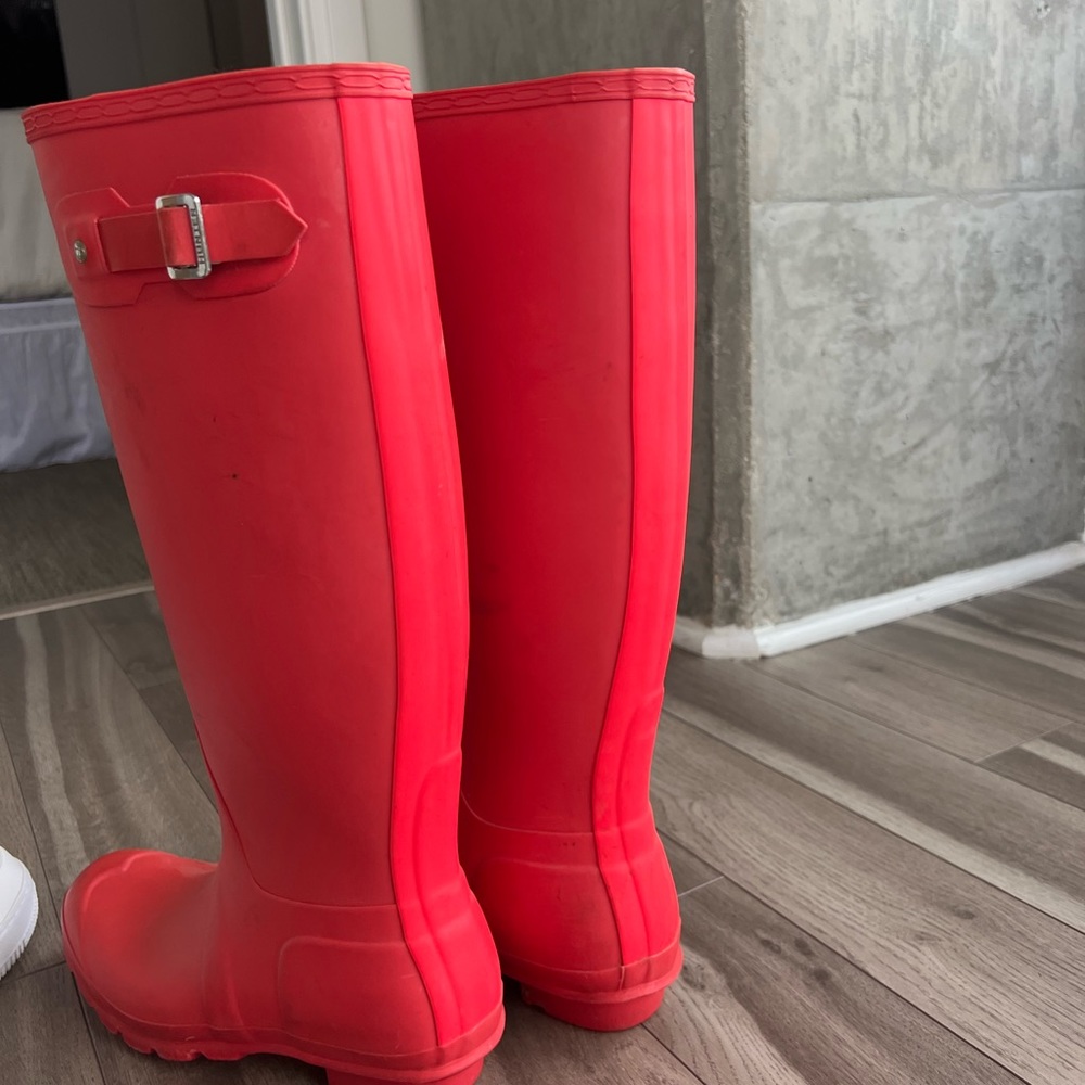 Pink Tall Hunter rain boots